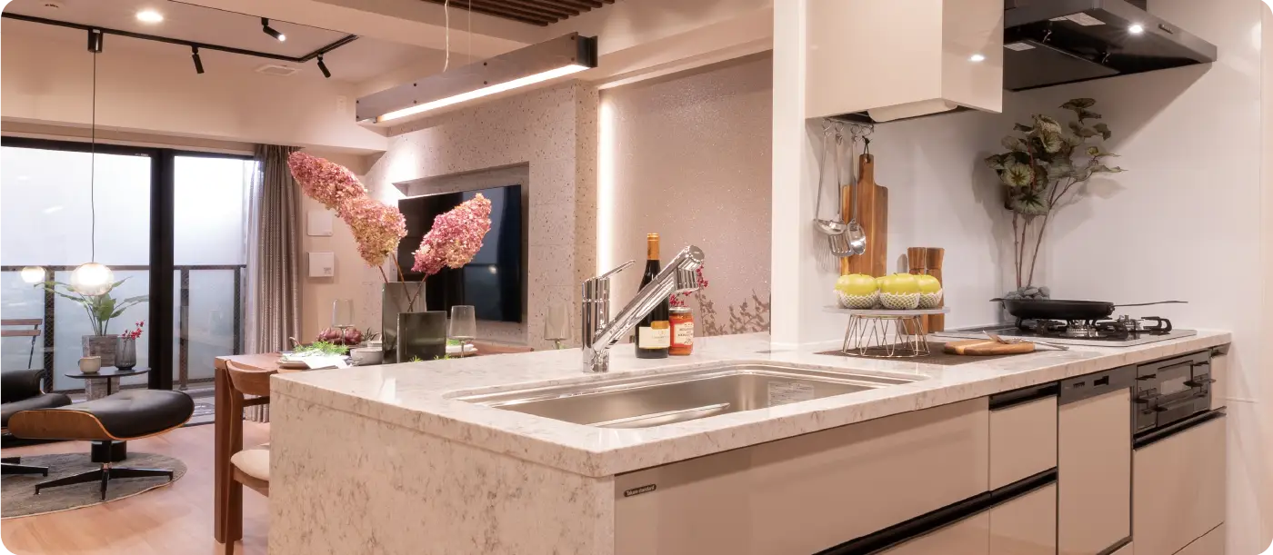 サンクレイドル津田沼Ⅲ モデルルーム キッチン 参考写真