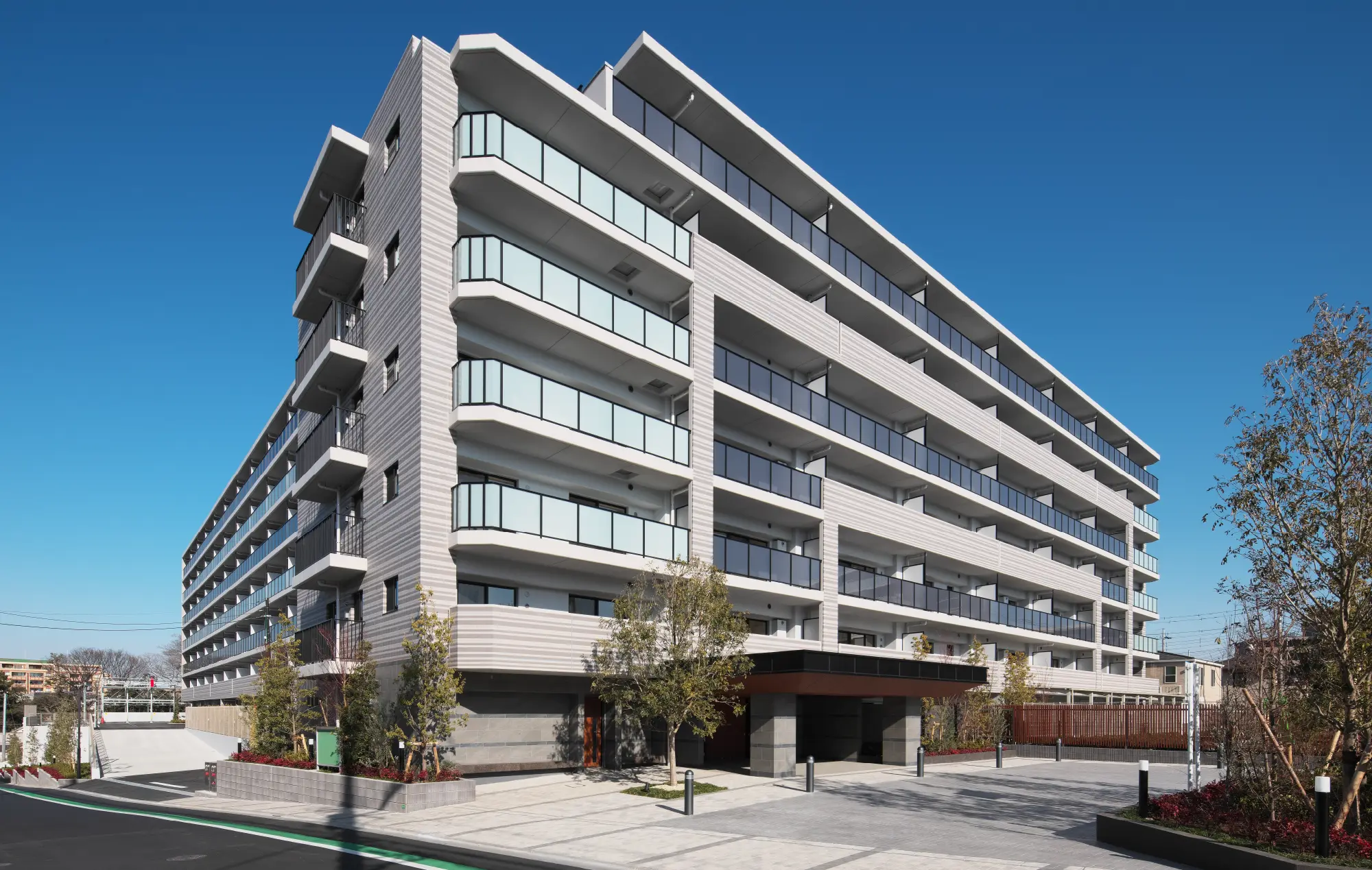 サンクレイドル津田沼Ⅲ 外観完成写真 3棟構成の全景