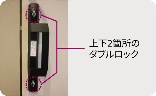 プッシュブル玄関ハンドル 上下2箇所のダブルロック